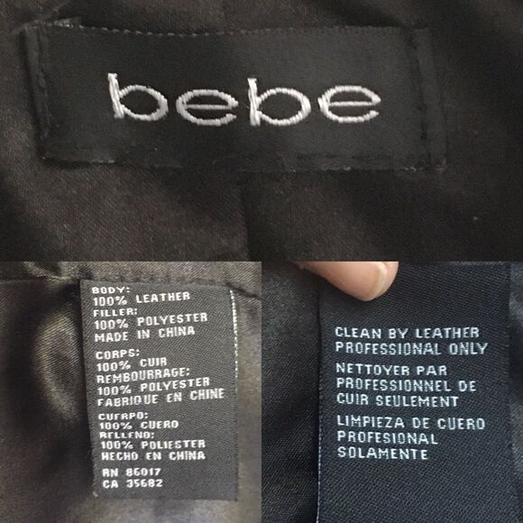 BEBE Leather Moto Fall Winter Trench Belt Black M - Picture 8 of 9